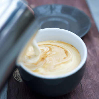 Pouring coffee